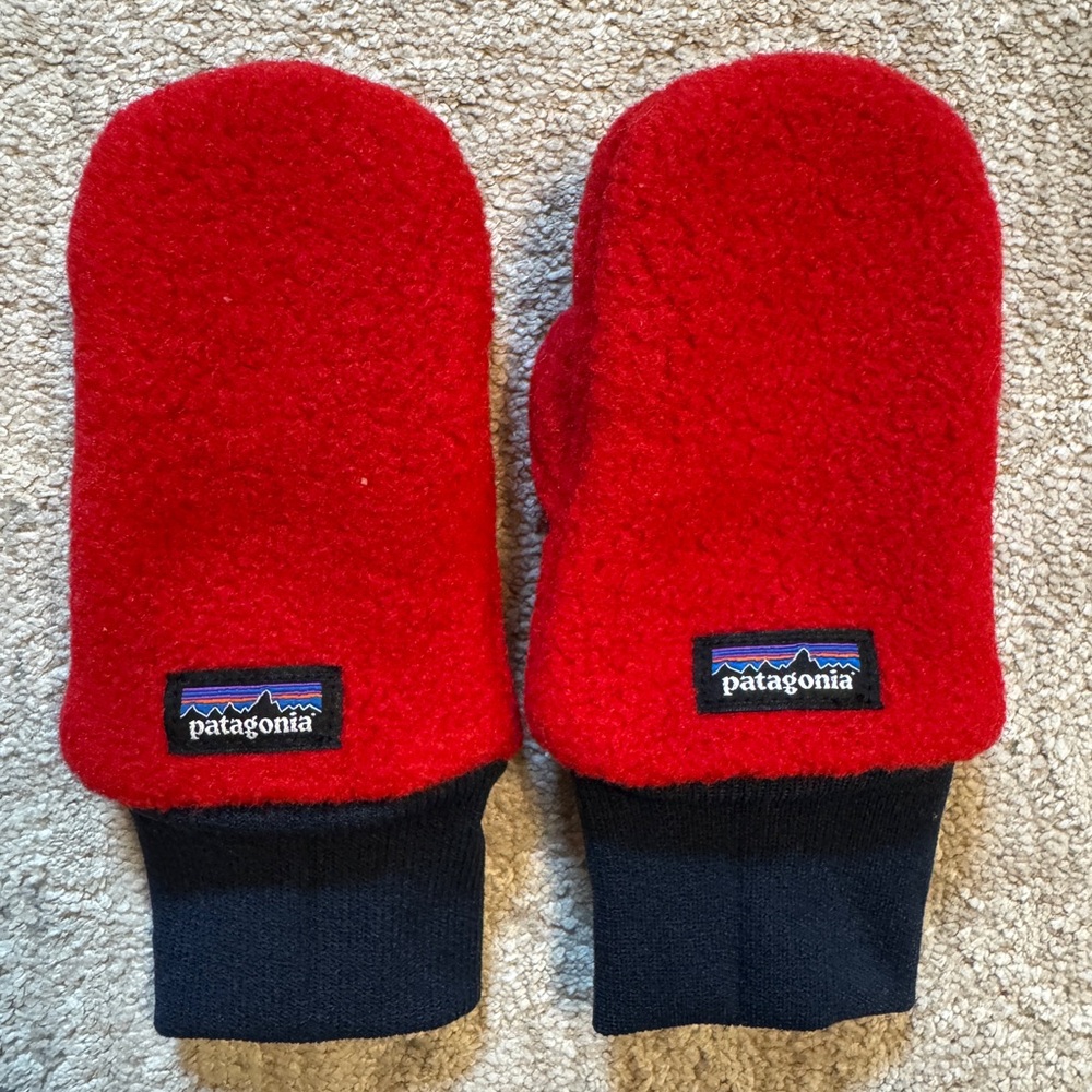 Patagonia Infant ‘Pita’ Mittens - Red and Navy